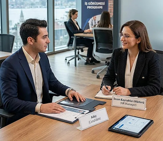 İngilizce iş mülakatına hazırlanan profesyonel