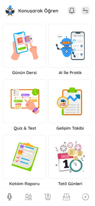 Konuşarak Öğren mobil uygulama araçları