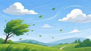 Curved wind lines