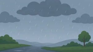 Cloud with rain drops