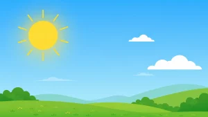 Bright sun with rays