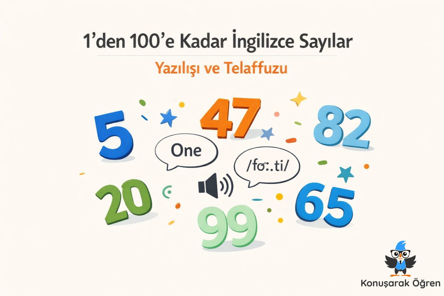 1’den 100’e Kadar İngilizce Sayılar: Yazılışı ve Telaffuzu Konuşarak Öğren
