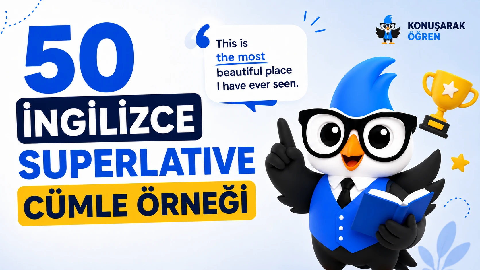 50 İngilizce Superlative Cümle Örneği kapak