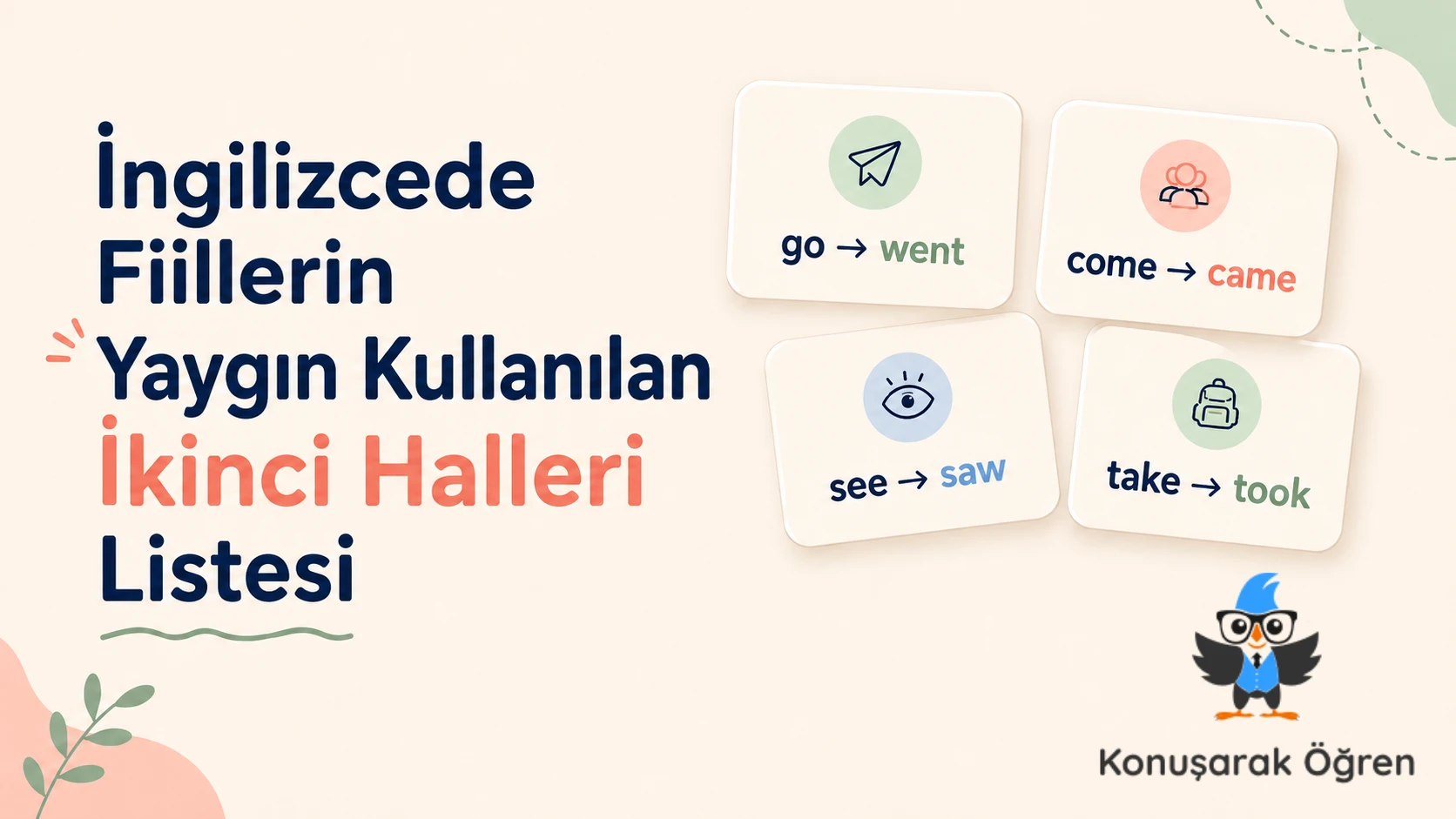 İngilizce fiillerin ikinci halleri Kapak