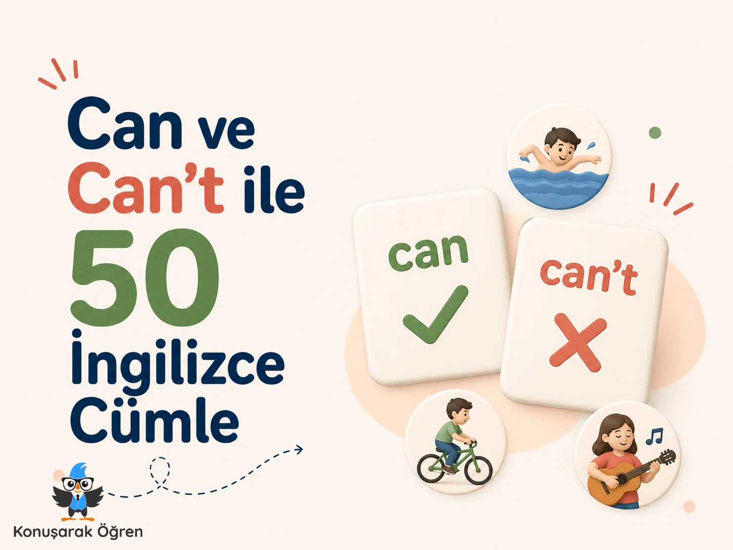 Can ve Can't ile 50 İngilizce Cümle Konusarak Ogren