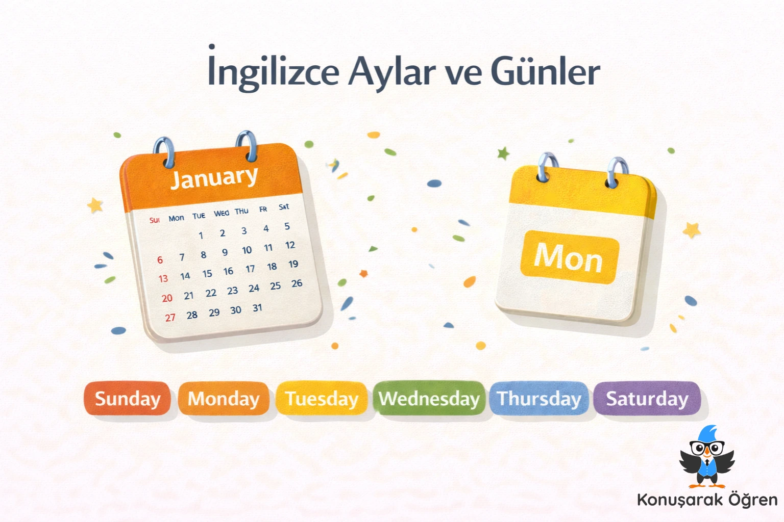 İngilizce Aylar ve Günler Konusarak Ogren