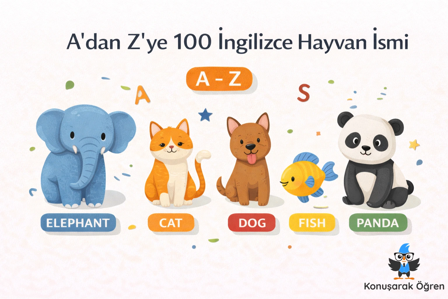 A’dan Z’ye 100 İngilizce Hayvan İsmi Konusarak Ogren