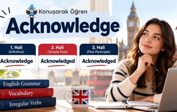 Acknowledge ikinci ve üçüncü hali, acknowledged fiil çekimleri