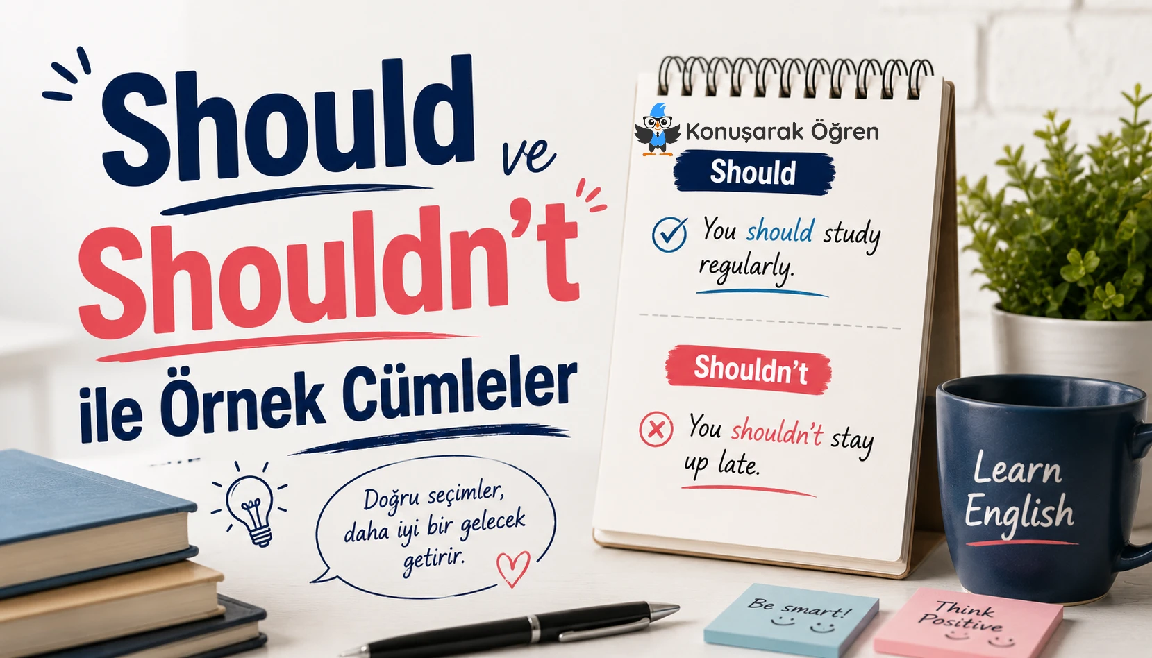 Should ve Shouldn't kullanımı ile İngilizce öneri cümleleri örnekleri