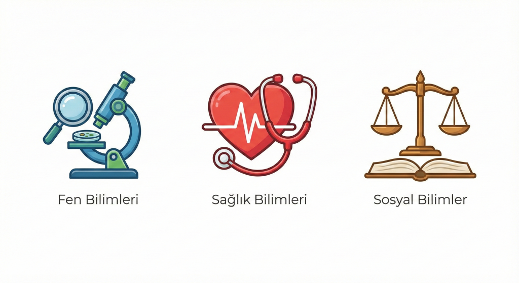 yökdil sınav alanları fen sağlık ve sosyal bilimler simgeleri