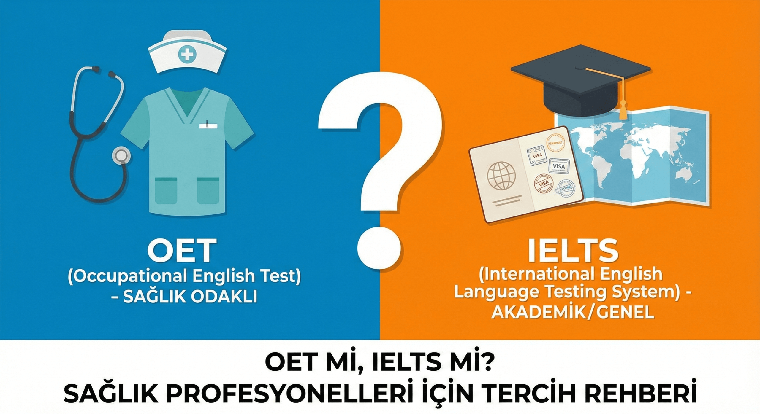 OET mi IELTS mi sağlık profesyonelleri için karşılaştırma ve sınav tercih rehberi.