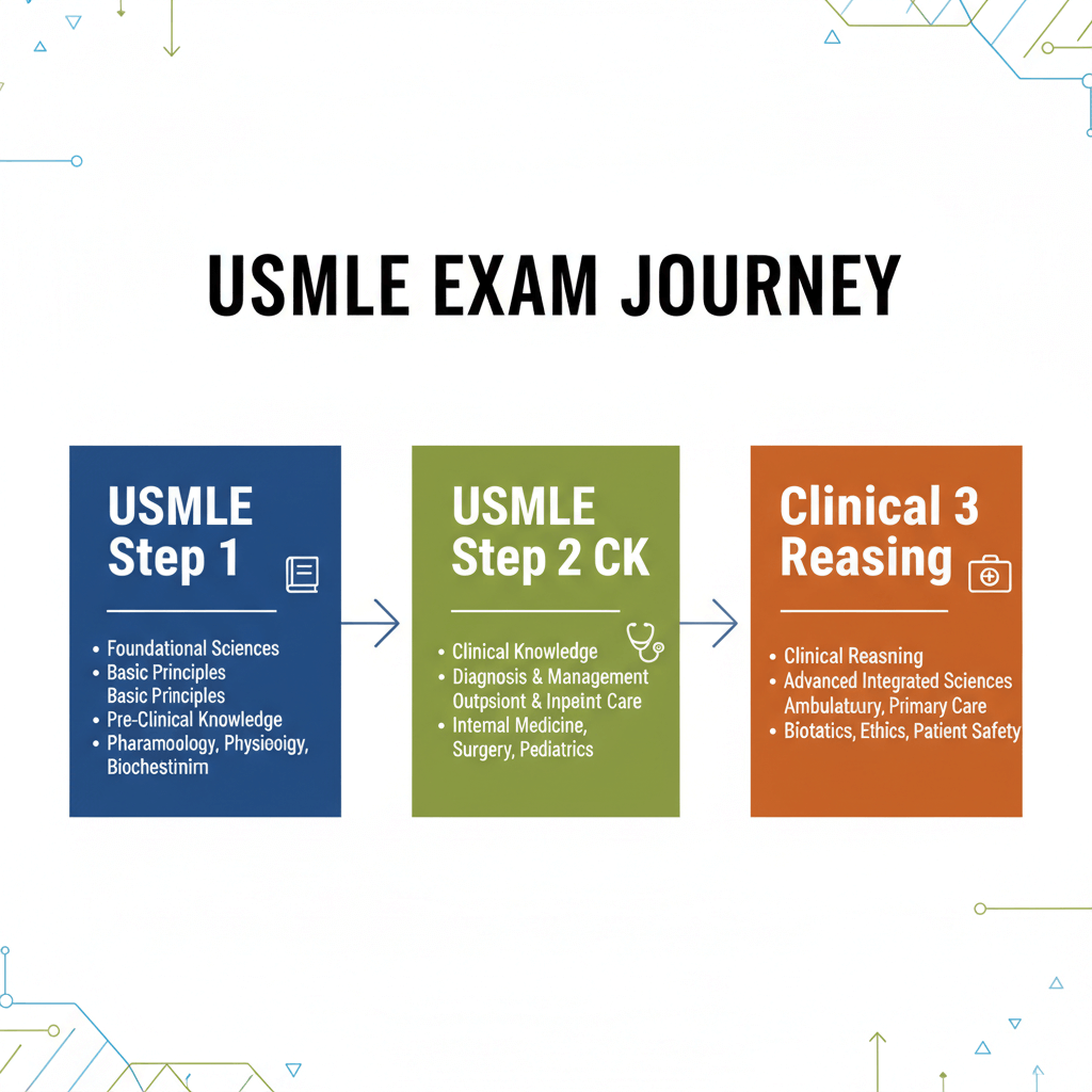usmle sınav aşamaları step 1 step 2 ck ve step 3 detayları