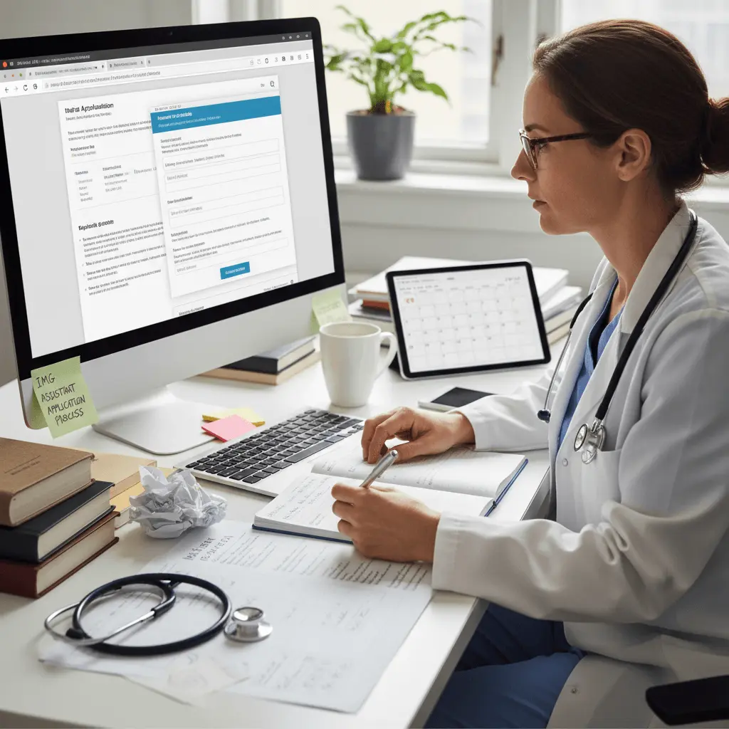 img için asistanlık başvuru süreci ve doktor çalışma masası